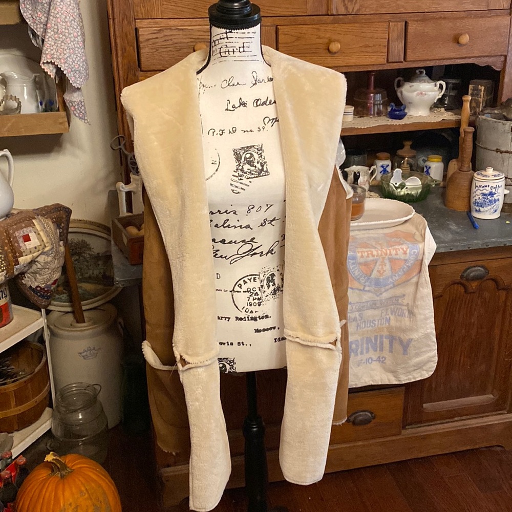 Westport faux suede and fur vest